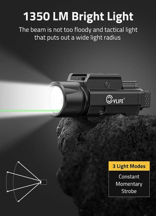 1350 Lumens Tactical Laser Light for Pistols