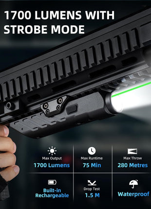 1700 Lumens Flashlight with Strobe Mode