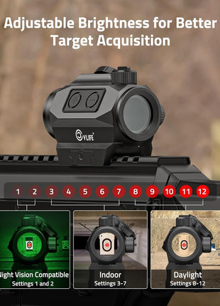 1x20mm Red Dot Sight with Adjustable Brightness for Better Target Acquisition