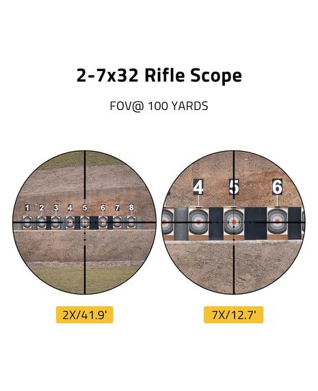2-7x32 Rifle Scope for Hunting and Shooting