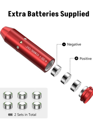 CVLIFE .243 308 Bore Sight Red Dot Boresighters 308 with Three Batteries