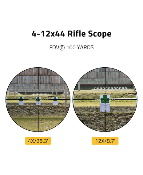 4-12x44 Scope Mil-Dot Reticle Optics Riflescope