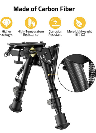 Lightweight Carbon Fiber Hunting Bipod for Outdoors
