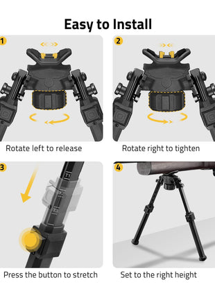 How to install the rifle bipod for hunting and shooting?