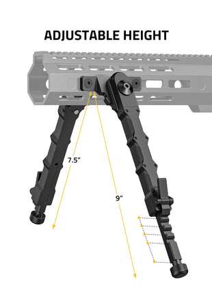 Adjustable Height Rifle Bipod Size Details