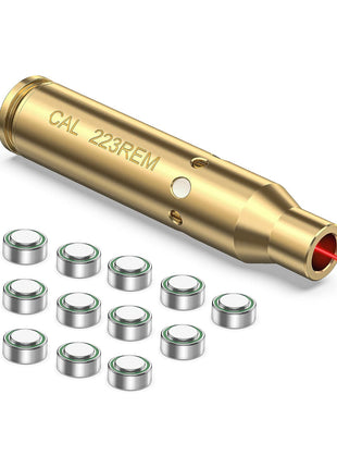 CVLIFE Bore Sight 223 5.56mm Red Laser Boresighter with 4 Sets of Batteries