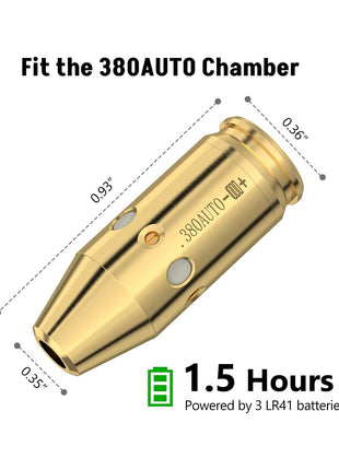 Red Laser Bore Sight Fit the 380AUTO Chamber Size Details