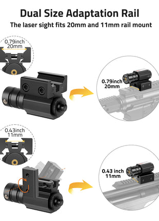 Red Laser Sight Compatible with 20mm and 11mm Rail Mount