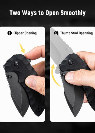 Folding Pocket Knife with 2 Ways to Open Smoothly