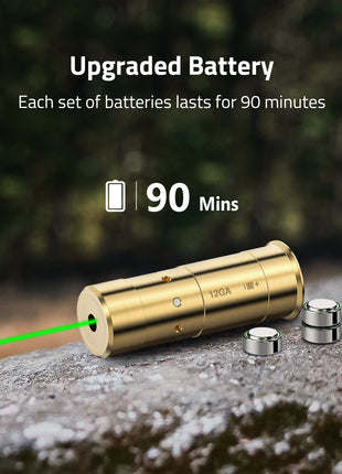 12 Gauge Green Laser Bore Sight with Upgraded Battery
