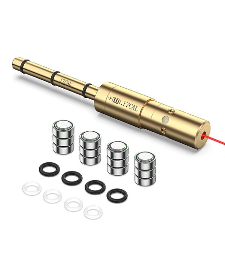 CVLIFE Laser Bore Sight for .17HMR/.177 Cal Red Laser Boresighter with Batteries and O-rings