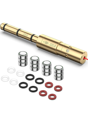 CVLIFE Laser Bore Sight for .22lr and 223/5.56mm Red Laser Boresighter with Spare Batteries and O-rings