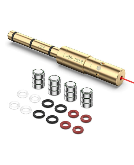 CVLIFE Laser Bore Sight for .22lr and 223/5.56mm Red Laser Boresighter with Spare Batteries and O-rings