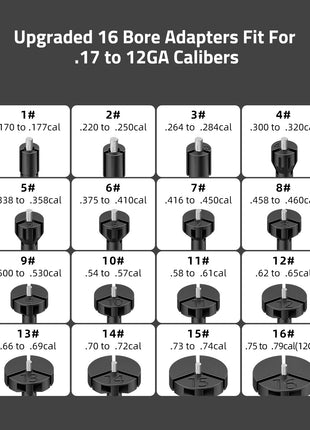 Laser Bore Sight Kit with Upgraded 16 Bore Adapters for .17-12GA Calibers