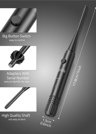 CVLIFE Laser Bore Sighter Features and Dimensions