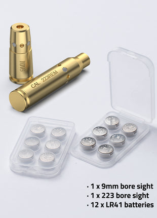 CVLIFE Boresight for .223REM and 9mm Red Laser Bore Sighters Package List