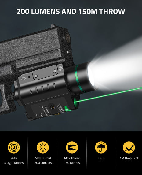 200 Lumens Tactical Flashlight