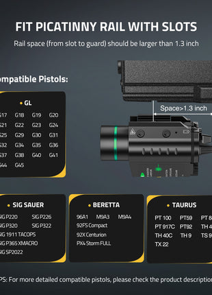 Laser Light Support Pistols