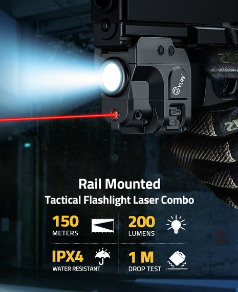 200 Lumens Laser Tactical Flashlight Combo