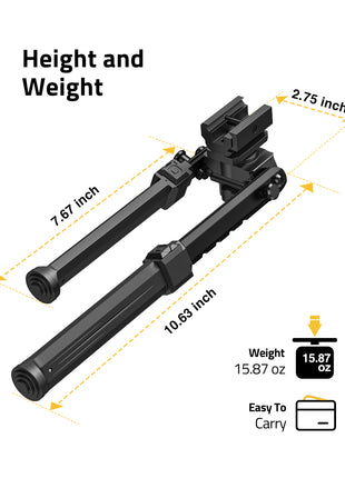 Picatinny Bipod for Rifles Height and Weight