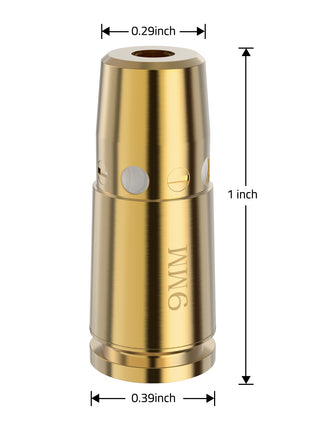 9mm Red Laser Boresighter Dimensions