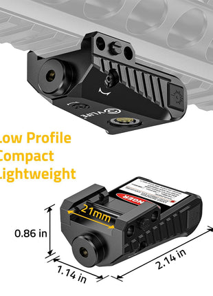 Compact and Lightweight Gun Laser for Low Profile Picatinny Rail Pistols