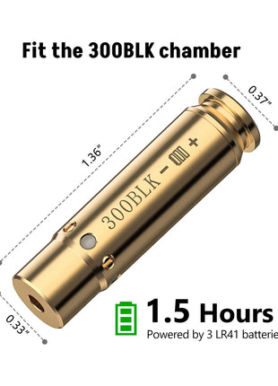 Red Laser Bore Sighter for 300BLK Chamber with Batteries