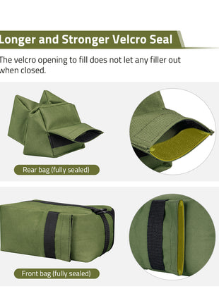 Longer and Stronger Velcro Seal of Shooting Rest Bag