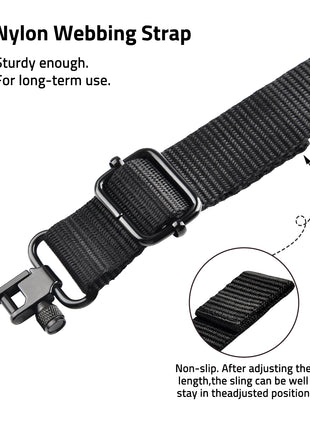 Adjustable Length 2 Point Sling with Removable Swivels