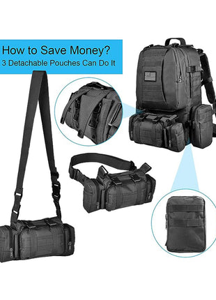 Multi-functional Tactical Backpack with Detachable Pouches