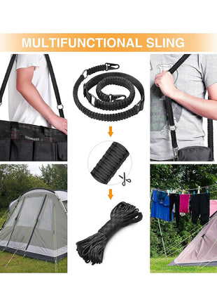 Multi-functional Sling 550 Paracord Rifle Sling Quick Release with Larger Opening Metal Hook