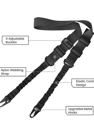 Adjustable Two Point Sling with Upgraded Metal Hooks