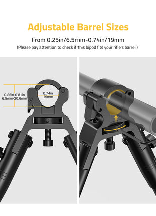 Adjustable Barrel Sizes of  the Bipod