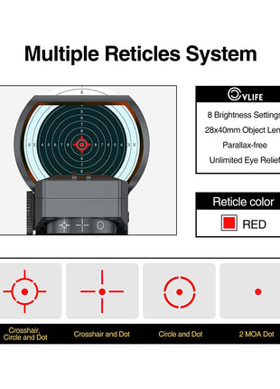 The red dot sight with multiple reticles system