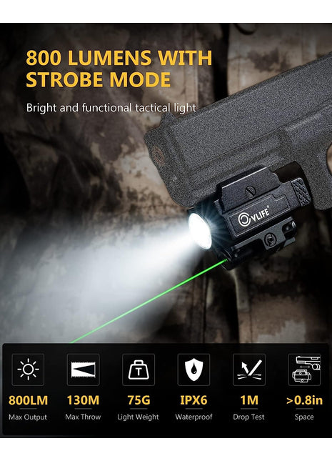 800 Lumens Green Laser Light Compact Pistols Laser Light