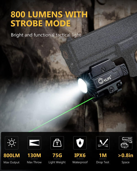 800 Lumens Green Laser Light Compact Pistols Laser Light