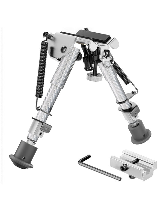 Cvlife 6-9 Inches Carbon Fiber Silver Picatinny Bipod with Adapter – CVLIFE