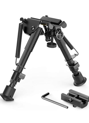  Carbon Fiber Black Bipod Picatinny Bipod with Adapter