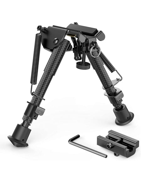  Carbon Fiber Black Bipod Picatinny Bipod with Adapter