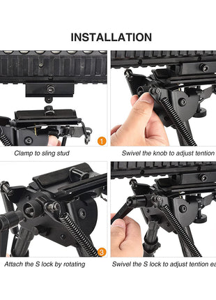 The installation steps of the bipod