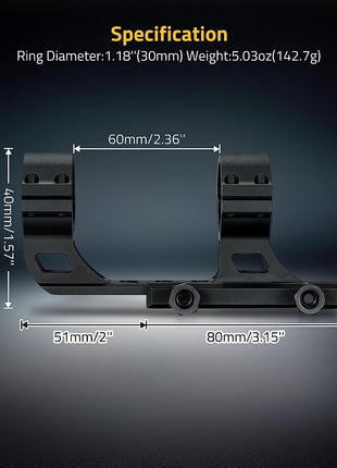 30mm Lightweight Scope Mount Specification