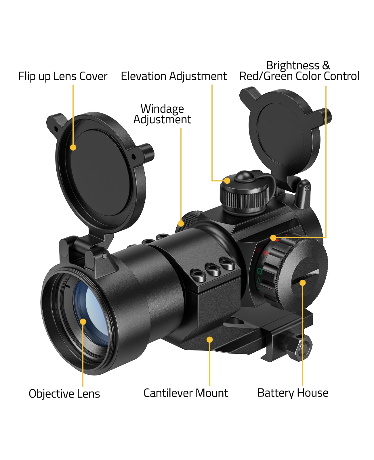 CVLIFE FoxSpook Tactical Gun Red Dot Sight Red Green Dot Scope Dot Sig