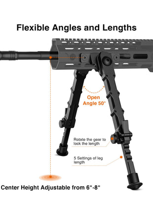 CVLIFE 7.5-9 Inches Rifle Bipod Compatible with M-Rail