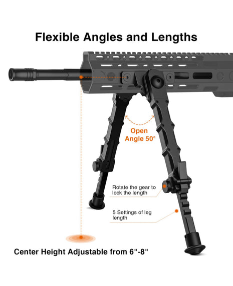 CVLIFE 7.5-9 Inches Rifle Bipod Compatible with M-Rail
