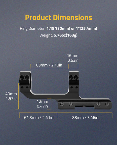 Scope mounts for Picatinny rail dimensions