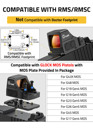 Motion Awake Red Dot Compatible with RMS/RMSC/RMR