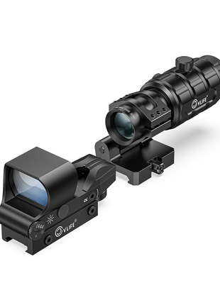 CVLIFE EagleFeather Multiple Reticle Green Dot and Magnifier Combo