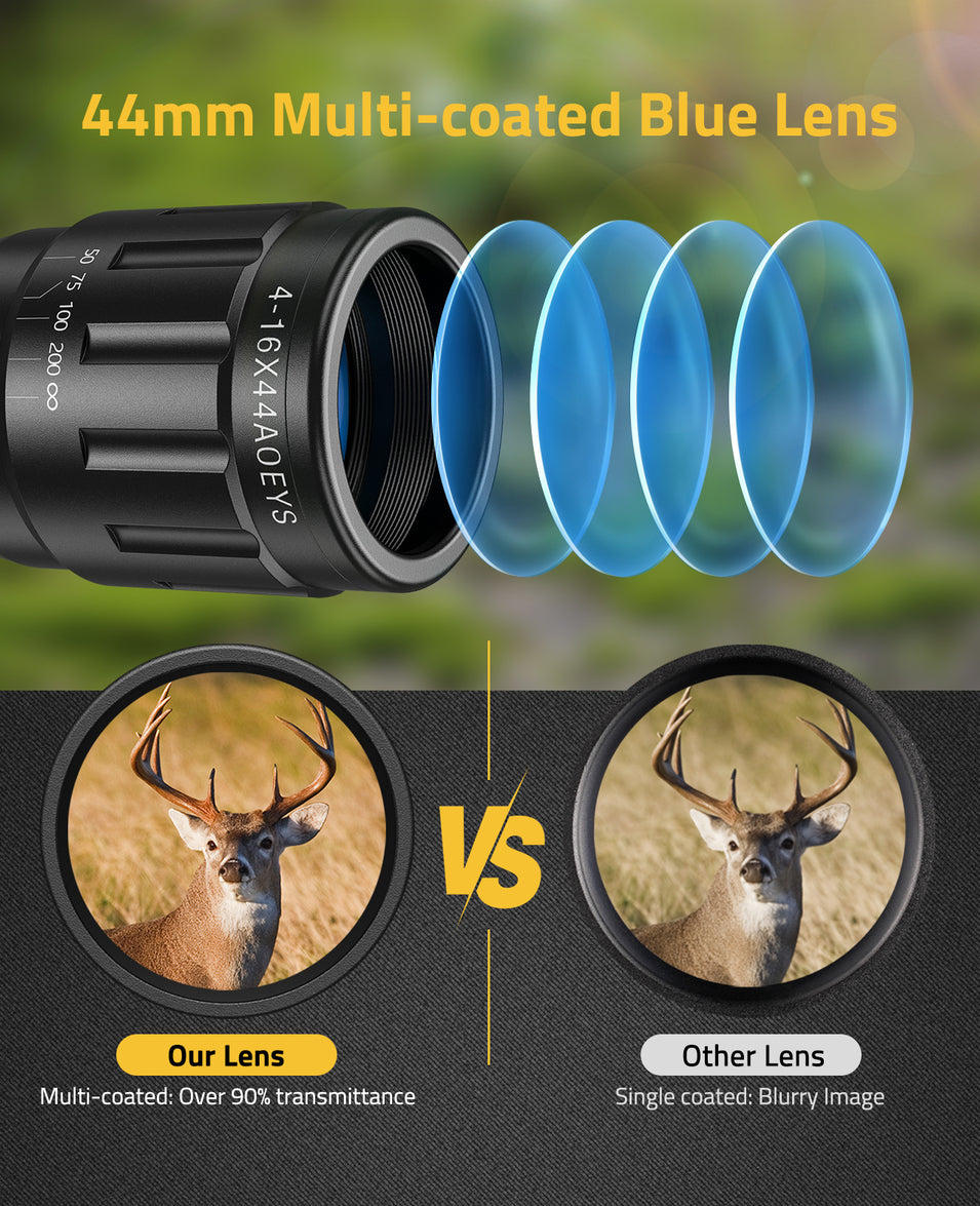 CVLIFE FoxSpook 4-16x44 Rifle Scope Red and Green Illuminated Built Gu