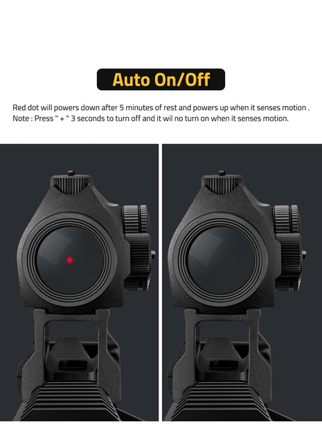 The red dot sight with auto On/Off