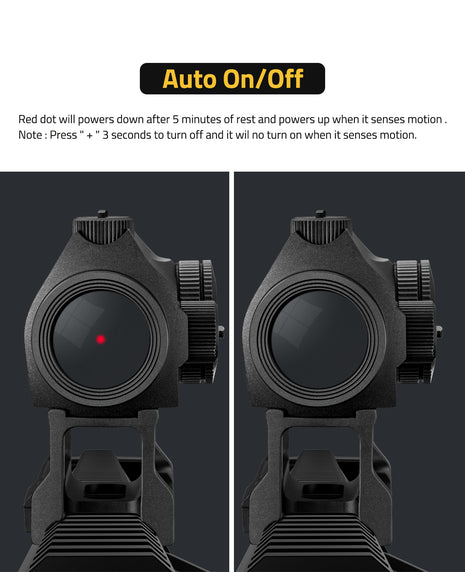 The red dot sight with auto On/Off